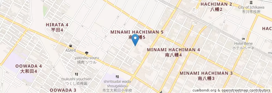 Mapa de ubicacion de 千葉県市川健康福祉センター en Japão, 千葉県, 市川市.