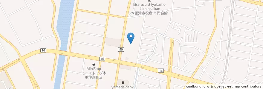 Mapa de ubicacion de 千葉県木更津県税事務所 en Giappone, Prefettura Di Chiba, 木更津市.