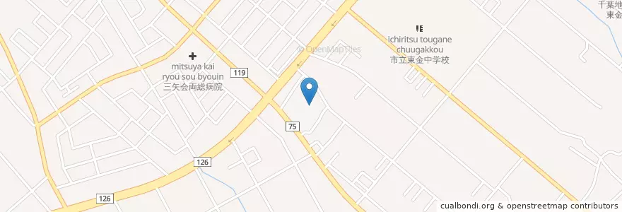 Mapa de ubicacion de 千葉県東部家畜保健衛生所 en Japon, Préfecture De Chiba, 東金市.