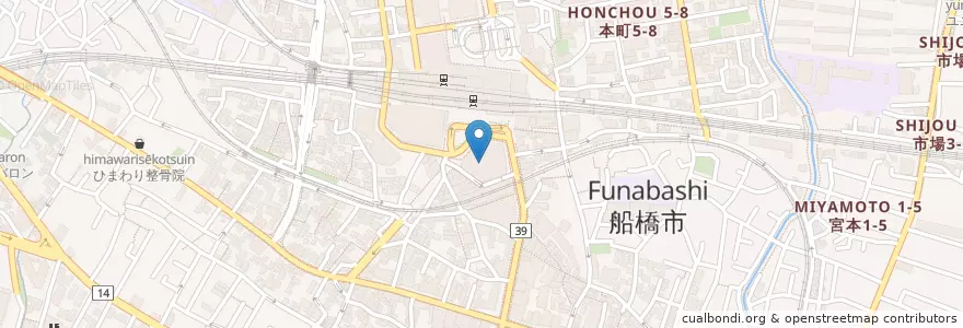 Mapa de ubicacion de 千葉県葛南県民センター en Japão, 千葉県, 船橋市.