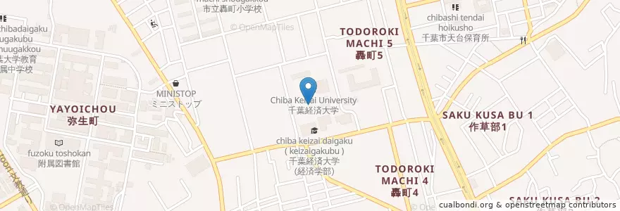 Mapa de ubicacion de 千葉経済大学短期大学部 en Giappone, Prefettura Di Chiba, 千葉市, 稲毛区.