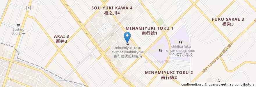 Mapa de ubicacion de 南行徳駅前郵便局 en 日本, 千葉県, 市川市.