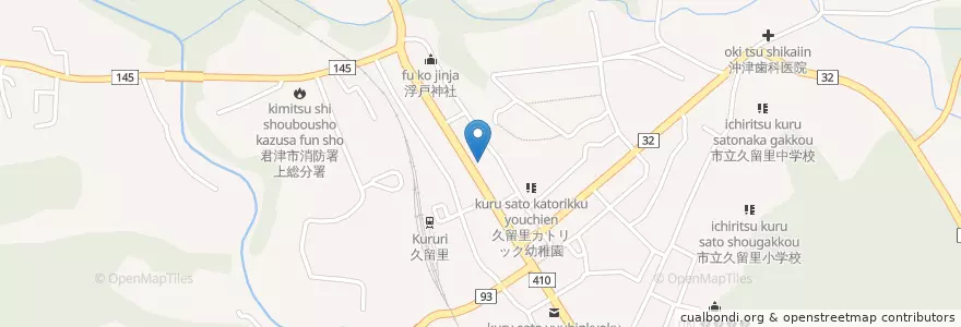 Mapa de ubicacion de 君津警察署上総幹部交番 en Japon, Préfecture De Chiba, 君津市.