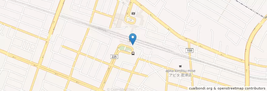 Mapa de ubicacion de 君津警察署君津駅前交番 en Japonya, 千葉県, 君津市.