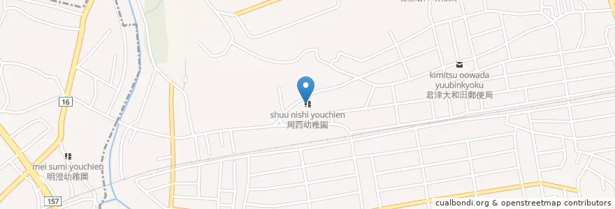 Mapa de ubicacion de 周西幼稚園 en Japan, Präfektur Chiba, 君津市.