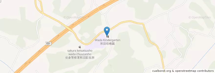 Mapa de ubicacion de 和田幼稚園 en 일본, 지바현, 佐倉市.