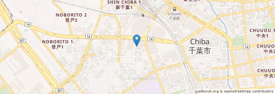 Mapa de ubicacion de 商工組合中央金庫千葉支店 en اليابان, 千葉県, 千葉市, 中央区.
