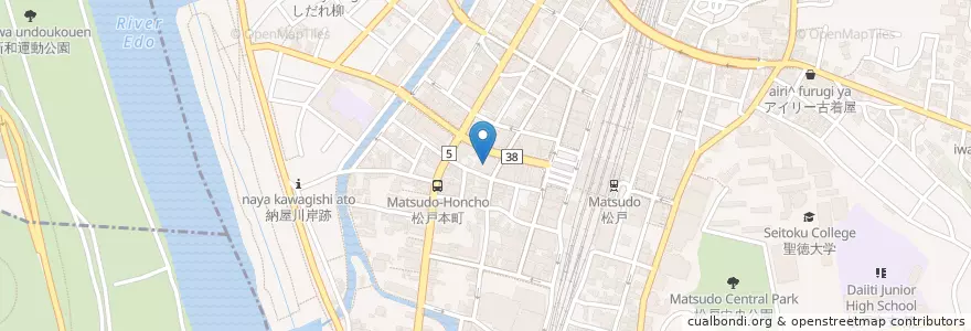 Mapa de ubicacion de 国民生活金融公庫松戸支店 en Japan, Präfektur Chiba, 松戸市.