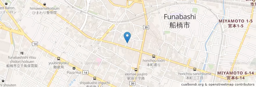 Mapa de ubicacion de 日本政策金融公庫 船橋支店 en 日本, 千葉県, 船橋市.