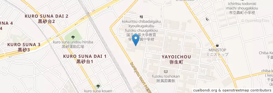 Mapa de ubicacion de 国立千葉大学教育学部附属小学校 en اليابان, 千葉県, 千葉市, 稲毛区.