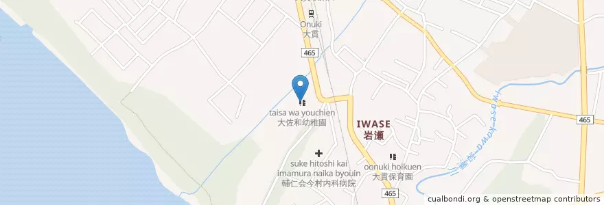 Mapa de ubicacion de 大佐和幼稚園 en اليابان, 千葉県, 富津市.