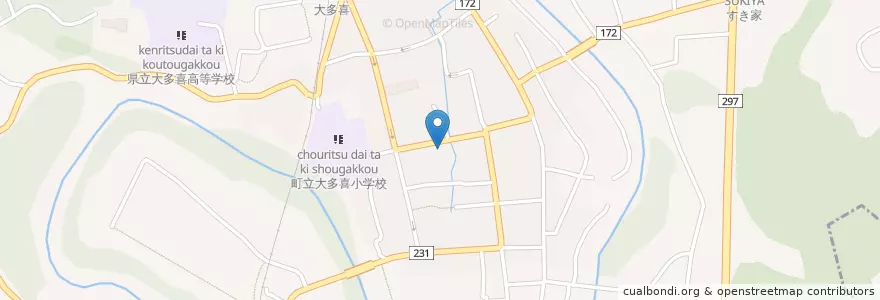 Mapa de ubicacion de 大多喜郵便局 en Japan, 千葉県, 夷隅郡, 大多喜町.
