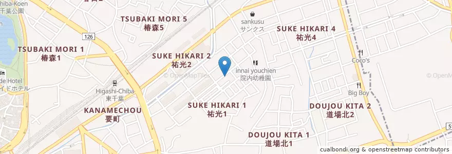 Mapa de ubicacion de 大賀病院 en Japan, Präfektur Chiba, 千葉市, 中央区.