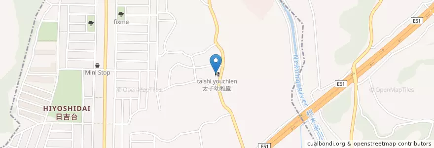 Mapa de ubicacion de 太子幼稚園 en Japan, 千葉県, 富里市.