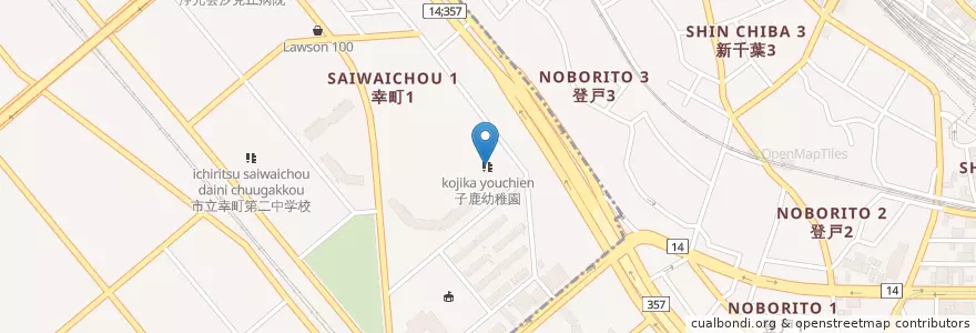 Mapa de ubicacion de 子鹿幼稚園 en Giappone, Prefettura Di Chiba, 千葉市, 美浜区.