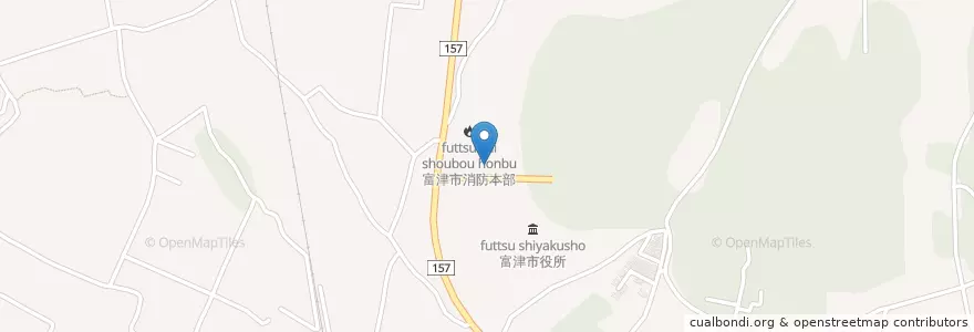 Mapa de ubicacion de 富津郵便局 en Jepun, 千葉県, 富津市.