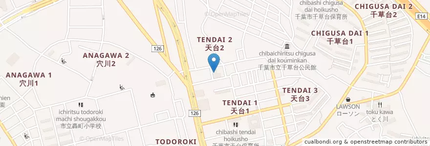 Mapa de ubicacion de 小ばと幼稚園 en Giappone, Prefettura Di Chiba, 千葉市, 稲毛区.