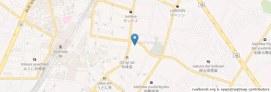Mapa de ubicacion de 巻石堂病院 en 日本, 千葉県, 柏市.