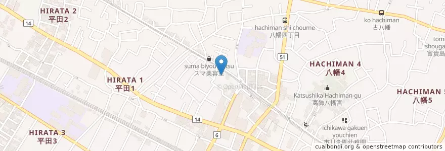 Mapa de ubicacion de 市川聖マリヤ幼稚園 en ژاپن, 千葉県, 市川市.