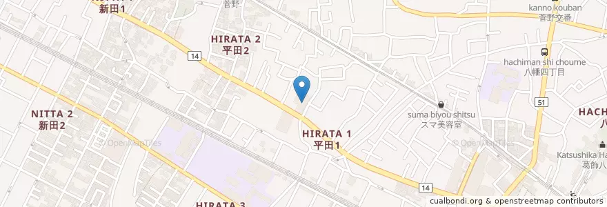 Mapa de ubicacion de 市川郵便局 en Япония, Тиба, 市川市.