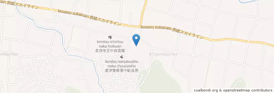 Mapa de ubicacion de 君津市立中小学校 en Japan, Präfektur Chiba, 君津市.