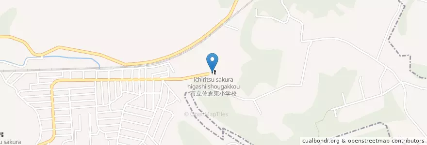 Mapa de ubicacion de 佐倉市立佐倉東小学校 en Japon, Préfecture De Chiba, 佐倉市.