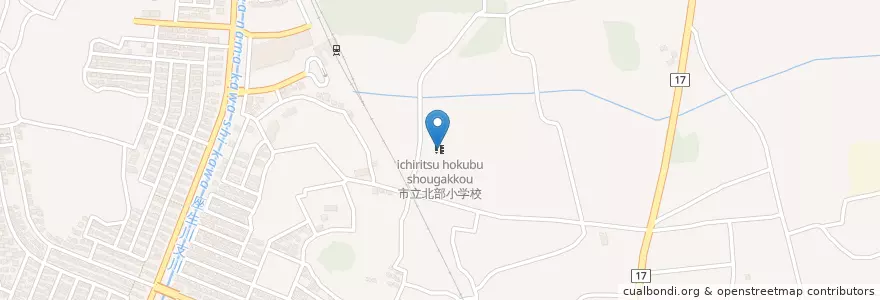 Mapa de ubicacion de 野田市立北部小学校 en Jepun, 千葉県, 野田市.