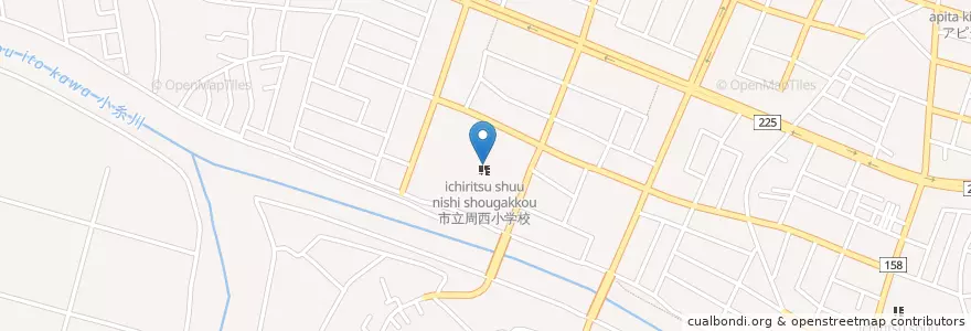Mapa de ubicacion de 君津市立周西小学校 en 日本, 千葉県, 君津市.