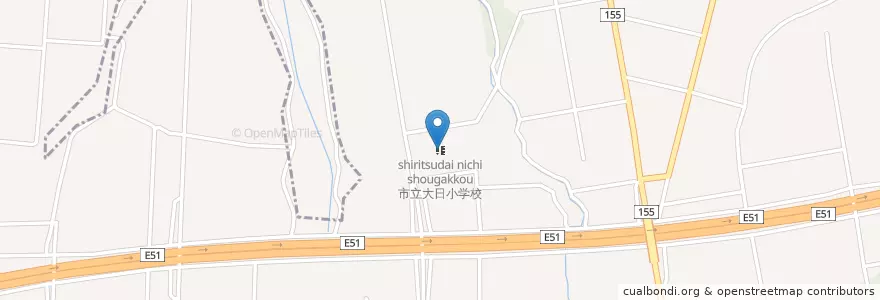 Mapa de ubicacion de 四街道市立大日小学校 en ژاپن, 千葉県, 四街道市.