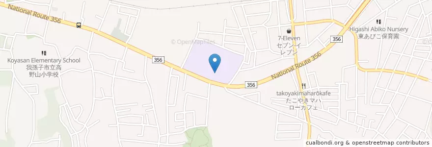 Mapa de ubicacion de 我孫子市立我孫子中学校 en Япония, Тиба, 我孫子市.