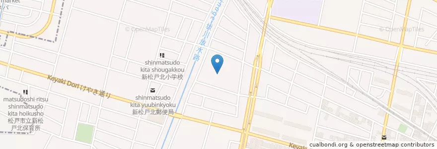 Mapa de ubicacion de 市立新松戸北中学校跡地 en Japon, Préfecture De Chiba, 松戸市.