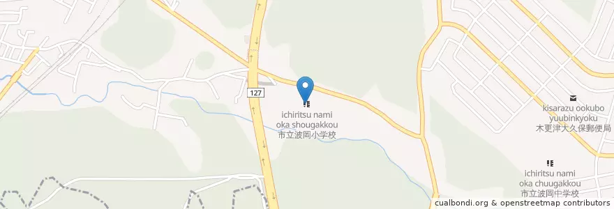 Mapa de ubicacion de 木更津市立波岡小学校 en 日本, 千葉県, 木更津市.