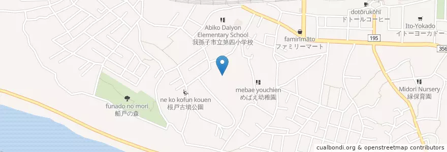 Mapa de ubicacion de 我孫子市立白山中学校 en Giappone, Prefettura Di Chiba, 我孫子市.