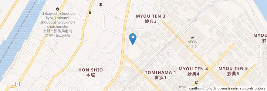Mapa de ubicacion de 市立行徳小学校 en 日本, 千葉県, 市川市.