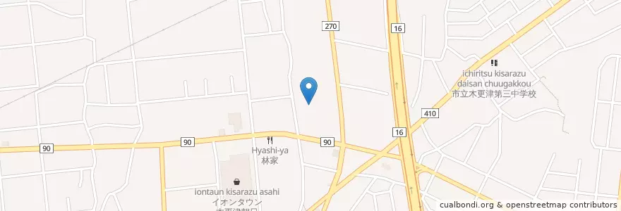 Mapa de ubicacion de 木更津市立西清小学校 en Япония, Тиба, 木更津市.
