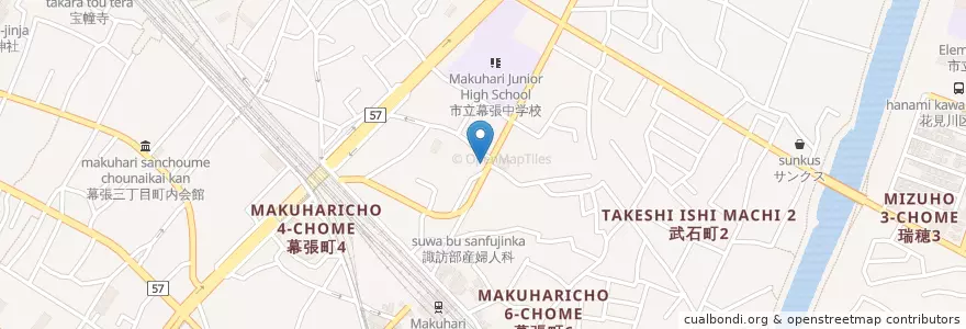 Mapa de ubicacion de 幕張北口郵便局 en Japon, Préfecture De Chiba, 千葉市, 花見川区.