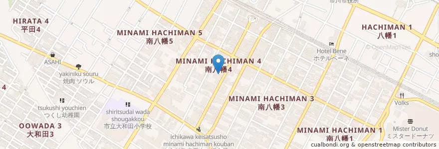 Mapa de ubicacion de 平静会大村病院 en Jepun, 千葉県, 市川市.