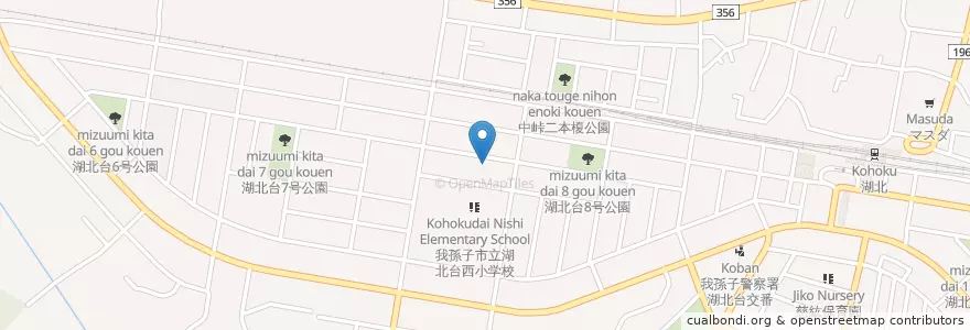 Mapa de ubicacion de 恵愛保育園 en 日本, 千葉県, 我孫子市.