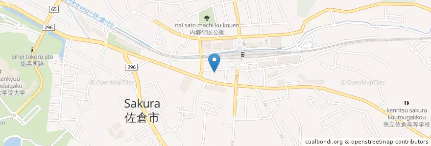 Mapa de ubicacion de 愛信会佐倉中央病院 en Japón, Prefectura De Chiba, 佐倉市.