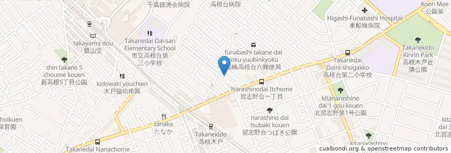 Mapa de ubicacion de 慈育会習志野産科婦人科病院 en Giappone, Prefettura Di Chiba, 船橋市.
