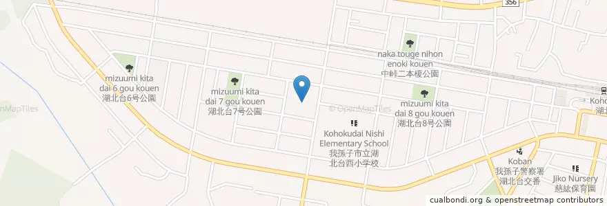 Mapa de ubicacion de 我孫子市民図書館湖北台分館 en Japan, 千葉県, 我孫子市.