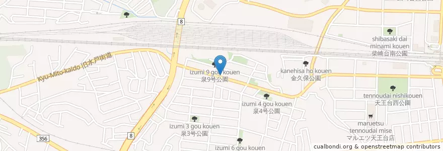 Mapa de ubicacion de 我孫子泉郵便局 en Jepun, 千葉県, 我孫子市.