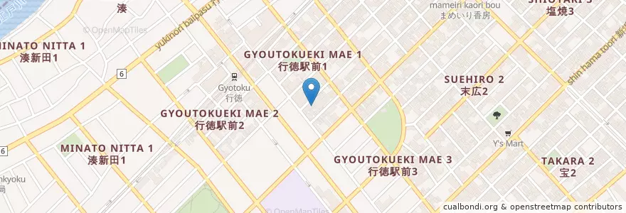 Mapa de ubicacion de 明理会行徳総合病院 en 日本, 千葉県, 市川市.