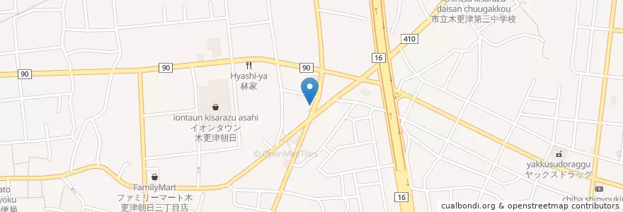 Mapa de ubicacion de 木更津市消防署長須賀分署 en Japan, 千葉県, 木更津市.