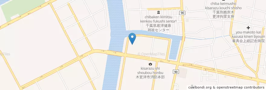 Mapa de ubicacion de 木更津警察署 en Japan, 千葉県, 木更津市.