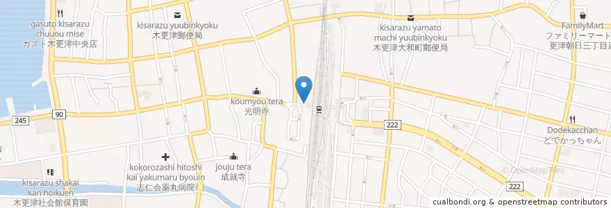 Mapa de ubicacion de 木更津警察署木更津駅前交番 en Japón, Prefectura De Chiba, 木更津市.