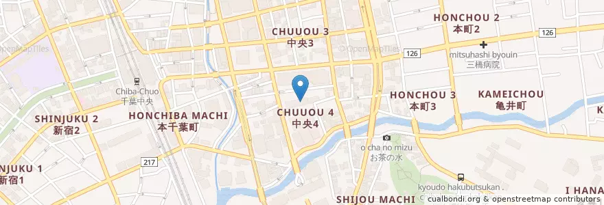 Mapa de ubicacion de 東京防衛施設局千葉防衛施設事務所 en Giappone, Prefettura Di Chiba, 千葉市, 中央区.