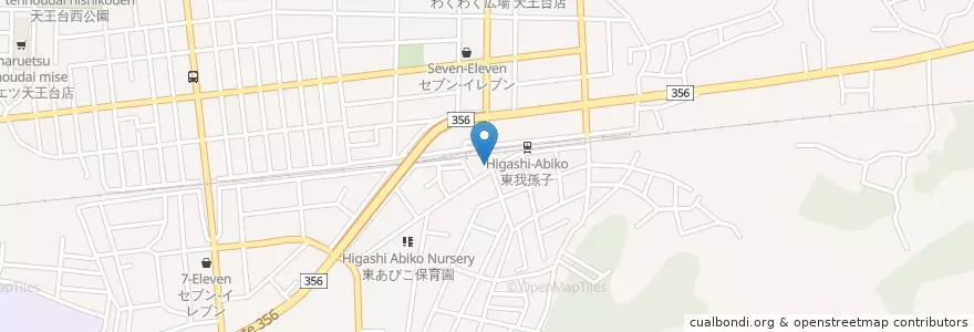 Mapa de ubicacion de 東我孫子駅前郵便局 en Jepun, 千葉県, 我孫子市.