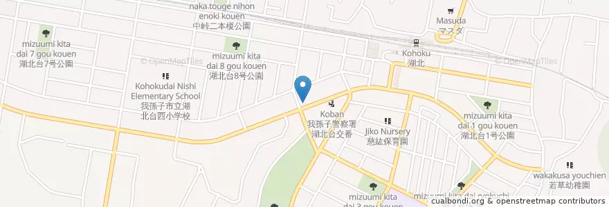 Mapa de ubicacion de 東消防署湖北分署 en 日本, 千葉県, 我孫子市.