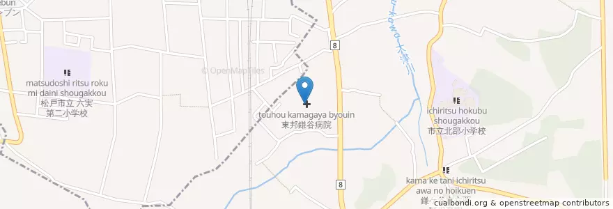 Mapa de ubicacion de 東邦鎌谷病院 en 일본, 지바현, 鎌ケ谷市.